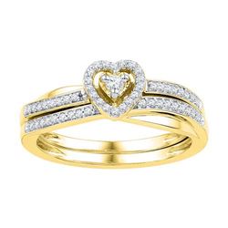 10K Yellow-gold 0.25CTW-Diamond BRIDAL SET