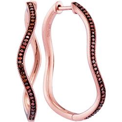 10KT Rose Gold 0.25CTW RED DIAMOND FASHION EARRING