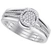 Image 1 : 10KT White Gold 0.15CTW-Diamond MICRO-PAVE BRIDAL SET