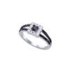 14kt White Gold Womens Princess Black Colored Diamond H