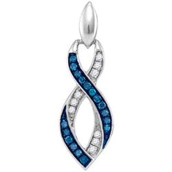 10KT White Gold 0.20CTW BLUE DIAMOND FASHION PENDANT