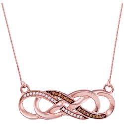 10KT Rose Gold 0.12CTW DIAMOND FASHION NECKLACE