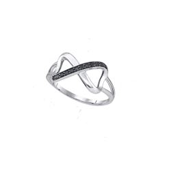 Sterling Silver Black Colored Natural Diamond Womens In