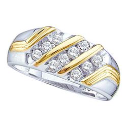 10KT White Gold Two Tone 0.50CTW ROUND DIAMOND MENS FAS