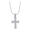 Image 1 : 14KT White Gold 0.08CTW DIAMOND CROSS CHARM