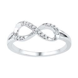 10KT White Gold 0.08CTW DIAMOND FASHION RING