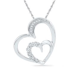 10KT White Gold 0.04CTW DIAMOND FASHION PENDANT