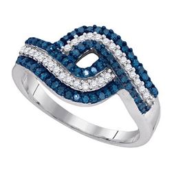 10KT White Gold 0.50CTW BLUE DIAMOND FASHION RING