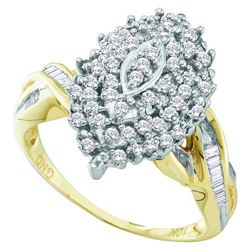 10KT Yellow Gold 0.50CTW-DIAMOND CLUSTER RING