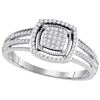 Image 1 : 10KT White Gold 0.20CTW DIAMOND MICRO-PAVE BRIDAL RING