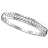 10kt White Gold Womens Round Natural Diamond Band Weddi
