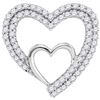 Image 1 : 10KT White Gold 0.51CTW DIAMOND HEART PENDANT