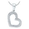 Image 1 : 10KT White Gold 0.10CTW ROUND DIAMOND LADIES HEART PEND