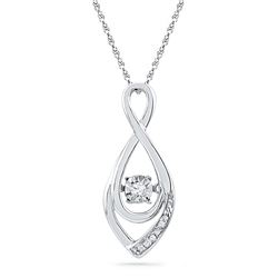 10kt White Gold Womens Round Diamond Moving Twinkle Sol