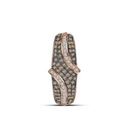 10kt Rose Gold Womens Round Red Colored Diamond Cluster