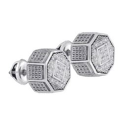 925 Sterling Silver White 0.11CTW DIAMOND MICRO-PAVE EA