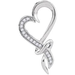 10KT White Gold 0.10CTW DIAMOND FASHION PENDNAT