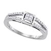 Image 1 : 925 Sterling Silver White 0.20CT DIAMOND FASHION RING
