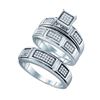 Image 1 : 925 Sterling Silver White 0.29CTW DIAMOND FASHION TRIO
