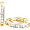 Image 1 : 925 Sterling Silver Yellow 0.15CTW DIAMOND FASHION HOOP