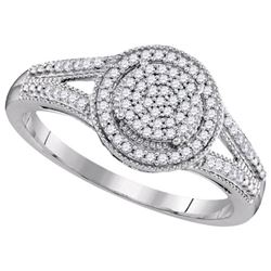 10KT White Gold 0.20CTW DIAMOND MICRO-PAVE BRIDAL RING