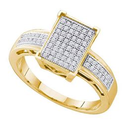 925 Sterling Silver Yellow 0.20CT DIAMOND MICRO PAVE RI