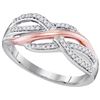 Image 1 : 10KT White Gold Two Tone 0.20CTW-DIAMOND FASHION RING