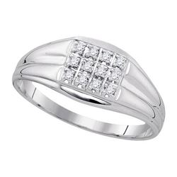 925 Sterling Silver White 0.12CT DIAMOND FASHION MENS R