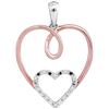 Image 1 : 10KT White Gold Two Tone 0.05CTW DIAMOND HEART PENDANT