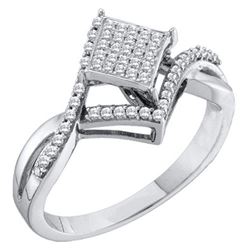 10KT White Gold 0.25CTW DIAMOND MICRO PAVE RING