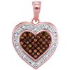 Image 1 : 10KT Rose Gold 0.14CTW DIAMOND HEART PENDANT