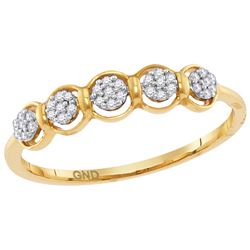 10kt Yellow Gold Womens Round Natural Diamond Cluster F