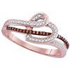 Image 1 : 10KT Rose Gold 0.20CTW RED DIAMOND MICRO-PAVE RING