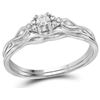 Image 1 : 14k White Gold Round Diamond Infinity Weave Woven Promi