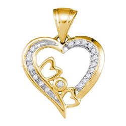 10KT Yellow Gold 0.10CT "MOM" DIAMOND PENDANT