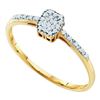 Image 1 : 10KT Yellow Gold 0.07CTW DIAMOND CLUSTER RING