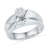 Image 1 : 10KT White Gold 0.13CTW DIAMOND FASHION BRIDAL SET
