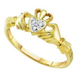 10KT Yellow Gold 0.02CTW DIAMOND LADIES HEART RING