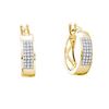 Image 1 : 10KT Yellow Gold 0.16CTW DIAMOND MICRO PAVE HOOPS