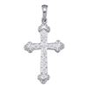 Image 1 : 10KT White Gold 0.15CTW DIAMOND CROSS PENDANT