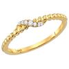 Image 1 : 10kt Yellow Gold Womens Round Diamond Crossover Stackab