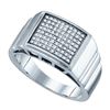 Image 1 : 925 Sterling Silver White 0.26CTW DIAMOND MICRO PAVE ME