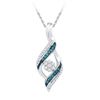 Image 1 : 10KT White Gold 0.25CTW BLUE DIAMOND FASHION PENDANT