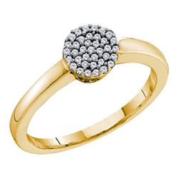 10KT Yellow Gold 0.12CTW DIAMOND MICRO-PAVE RING