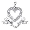 Image 1 : 10KT White Gold 0.12CTW DIAMOND HEART PENDANT