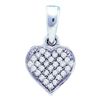 Image 1 : 925 Sterling Silver White 0.10CTW DIAMOND HEART PENDANT