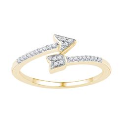 10kt Yellow Gold Womens Round Natural Diamond Arrow Fas