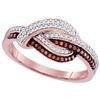 Image 1 : 10KT Rose Gold 0.25CTW RED DIAMOND MICRO-PAVE RING