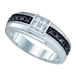 10KT White Gold 0.49CT DIAMOND MENS BAND