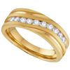 Image 1 : 10k Yellow Gold Mens Natural Round Diamond Channel-set